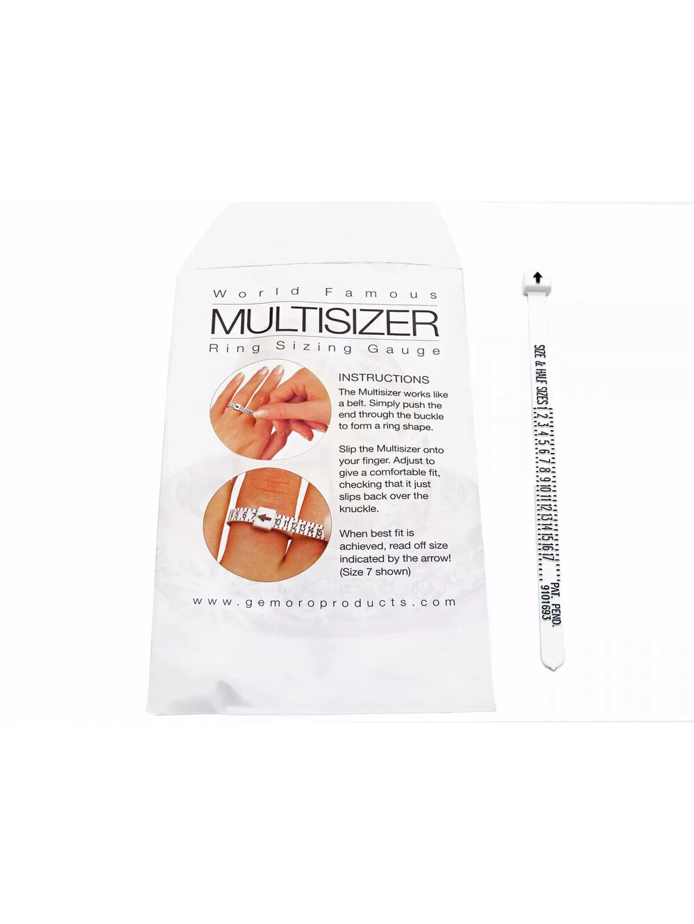 2-Pack Ring Sizer Measure Tool Gauge Plastic Finger Sizing Finder Reusable 1-17